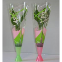 muguet vase 2 brins+1 rose+feuille - .